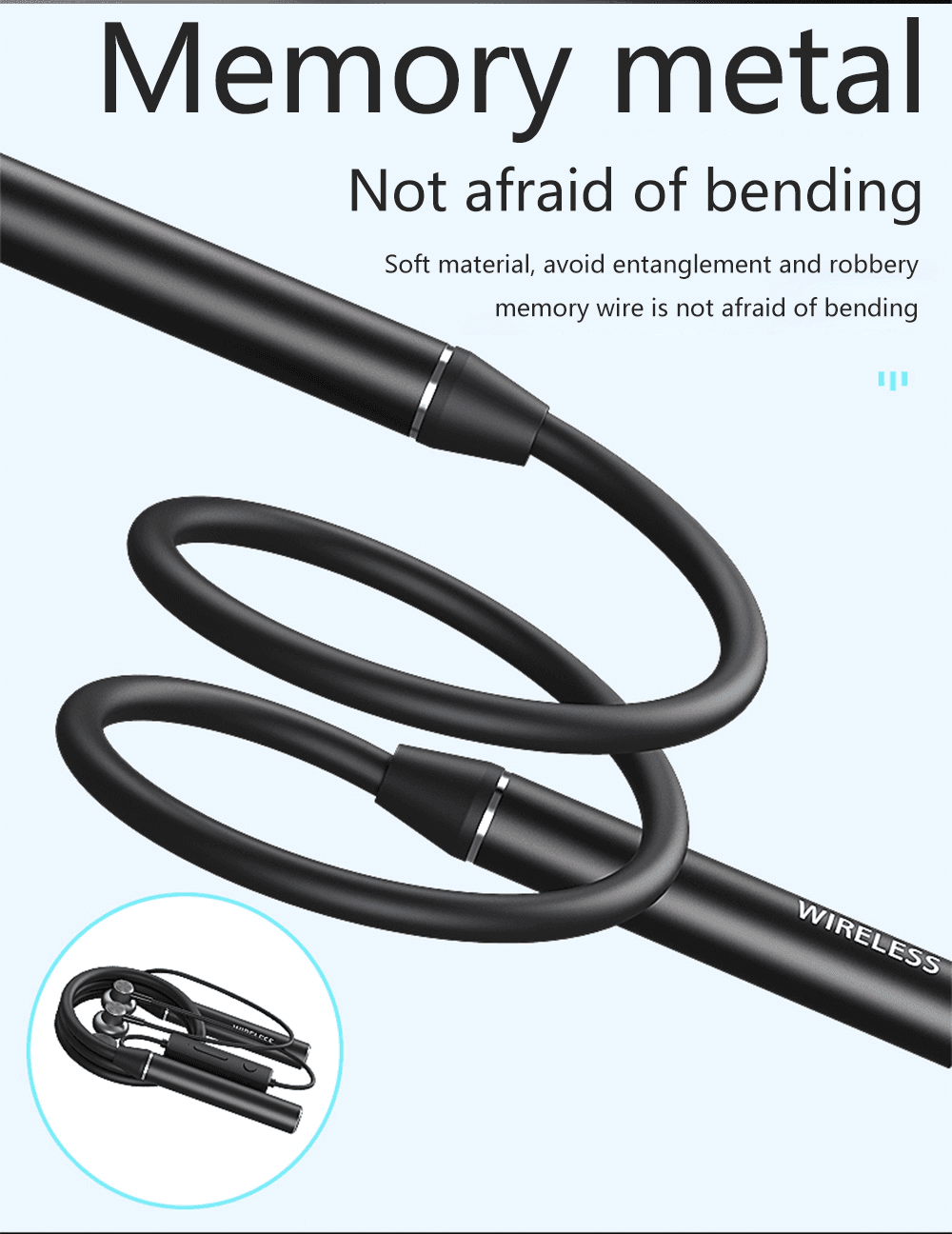 image-100Hours Palying Magnetic Sports Wireless Bluetooth Earphones