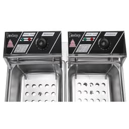image-110V 12L Stainless Steel Double Cylinder Electric Fryer