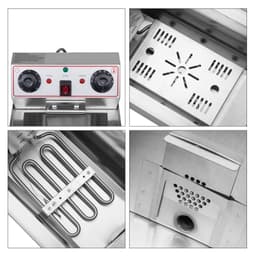 image-1.7KW 12.5QT/11.8L Stainless Steel Faucet Single Tank Deep Fryer