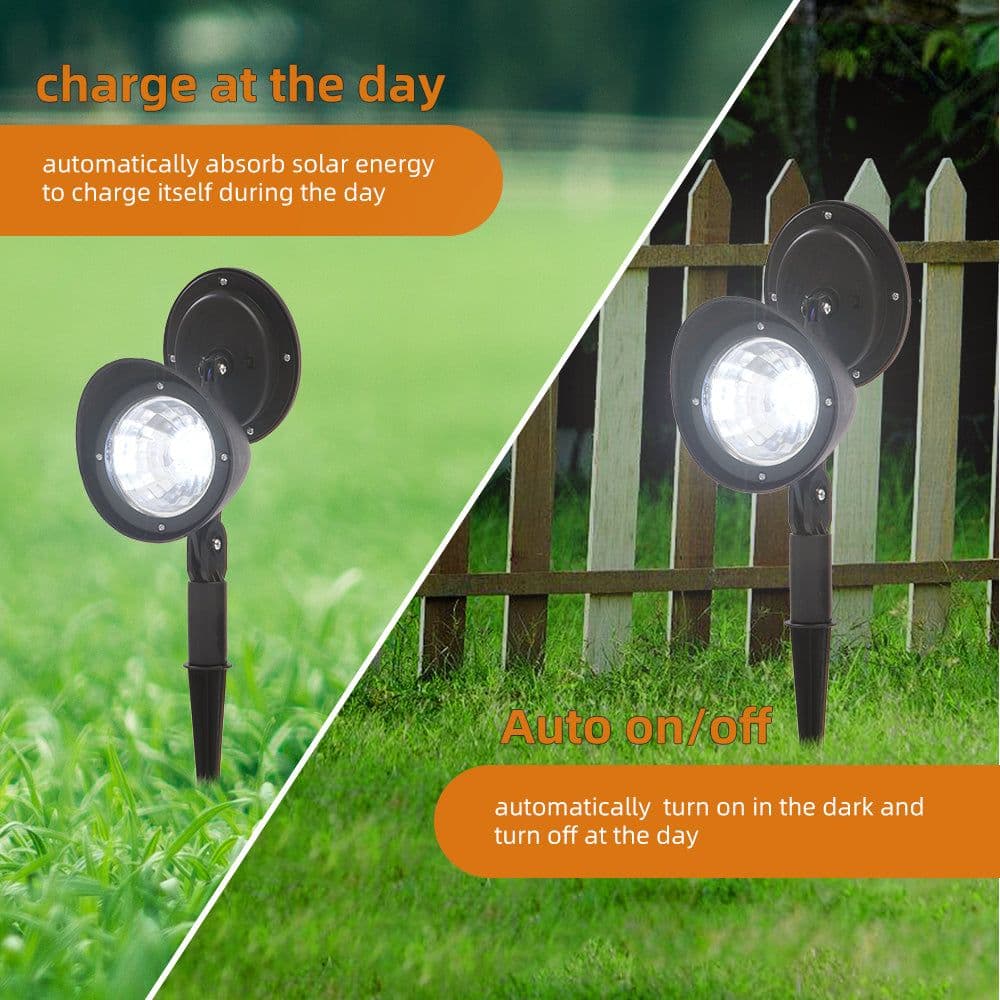 image-2pcs Solar Landscape Spotlight LED Lighting for Garden