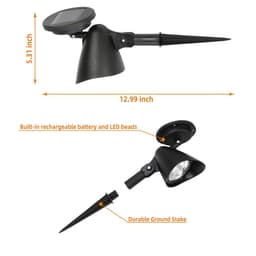 image-2pcs Solar Landscape Spotlight LED Lighting for Garden