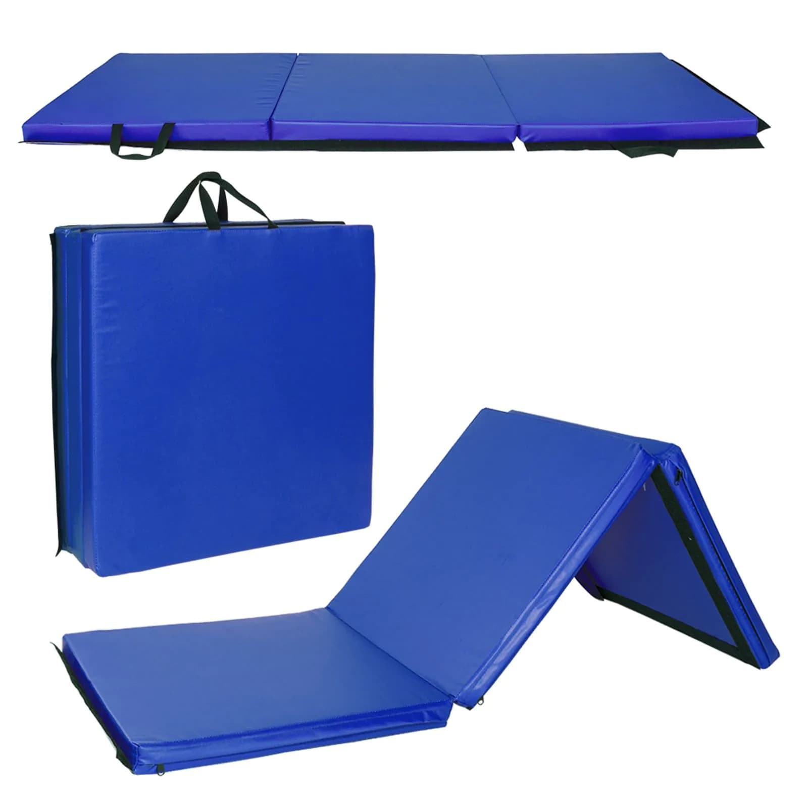 image-55"x24"x1.2" Tri-fold Gymnastics Yoga Mat with Hand Buckle