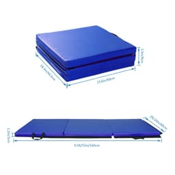 image-55"x24"x1.2" Tri-fold Gymnastics Yoga Mat with Hand Buckle