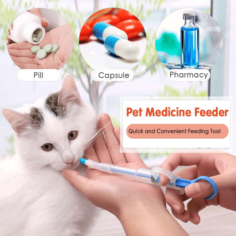 image-Medicine Syringe Tablet Pill Gun Piller Pet Dispenser Medicine