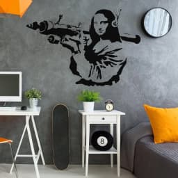 image-Artistic Mona Lisa Wall Sticker, Classic Fine Art Decal, Famous Portrait Wall Art