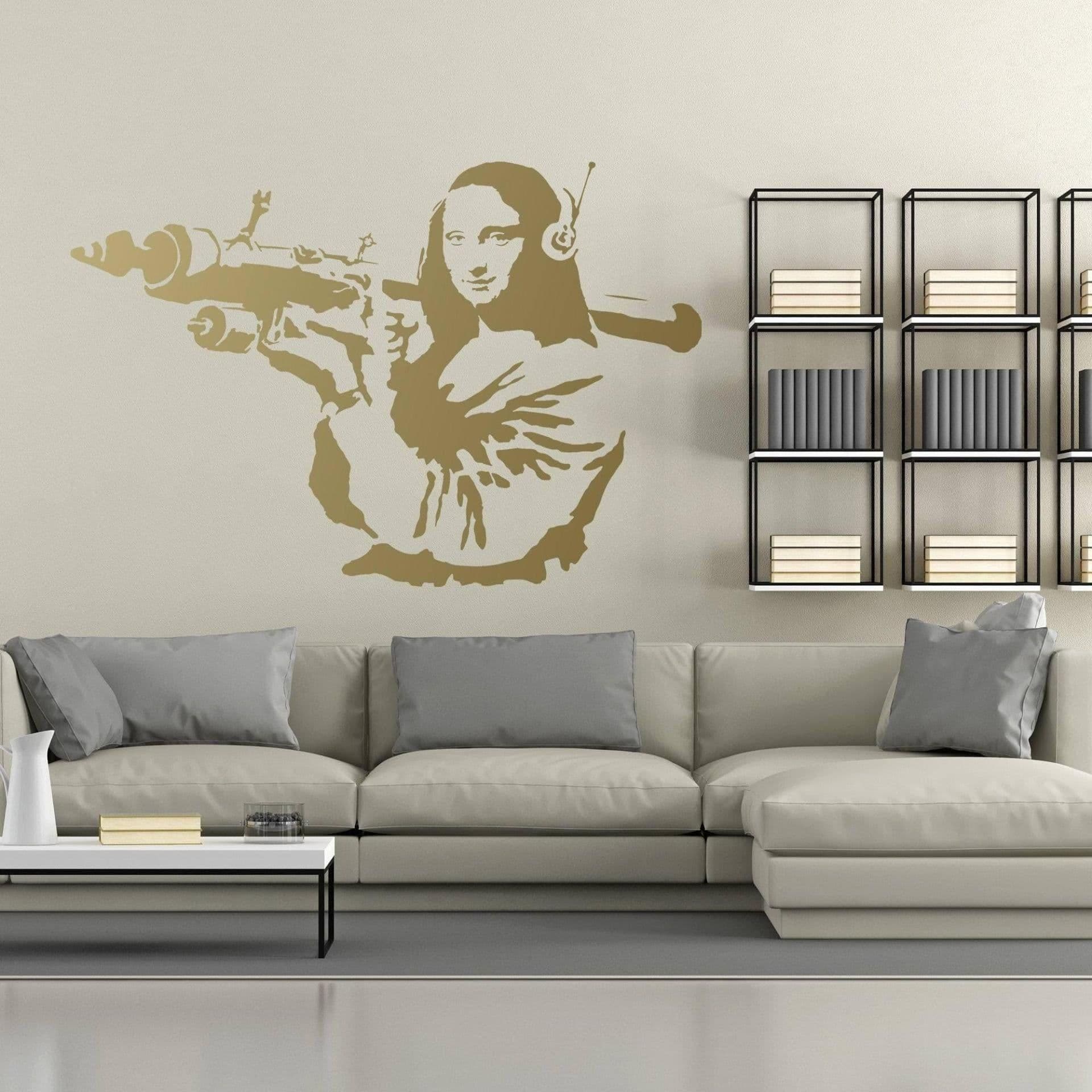 image-Artistic Mona Lisa Wall Sticker, Classic Fine Art Decal, Famous Portrait Wall Art