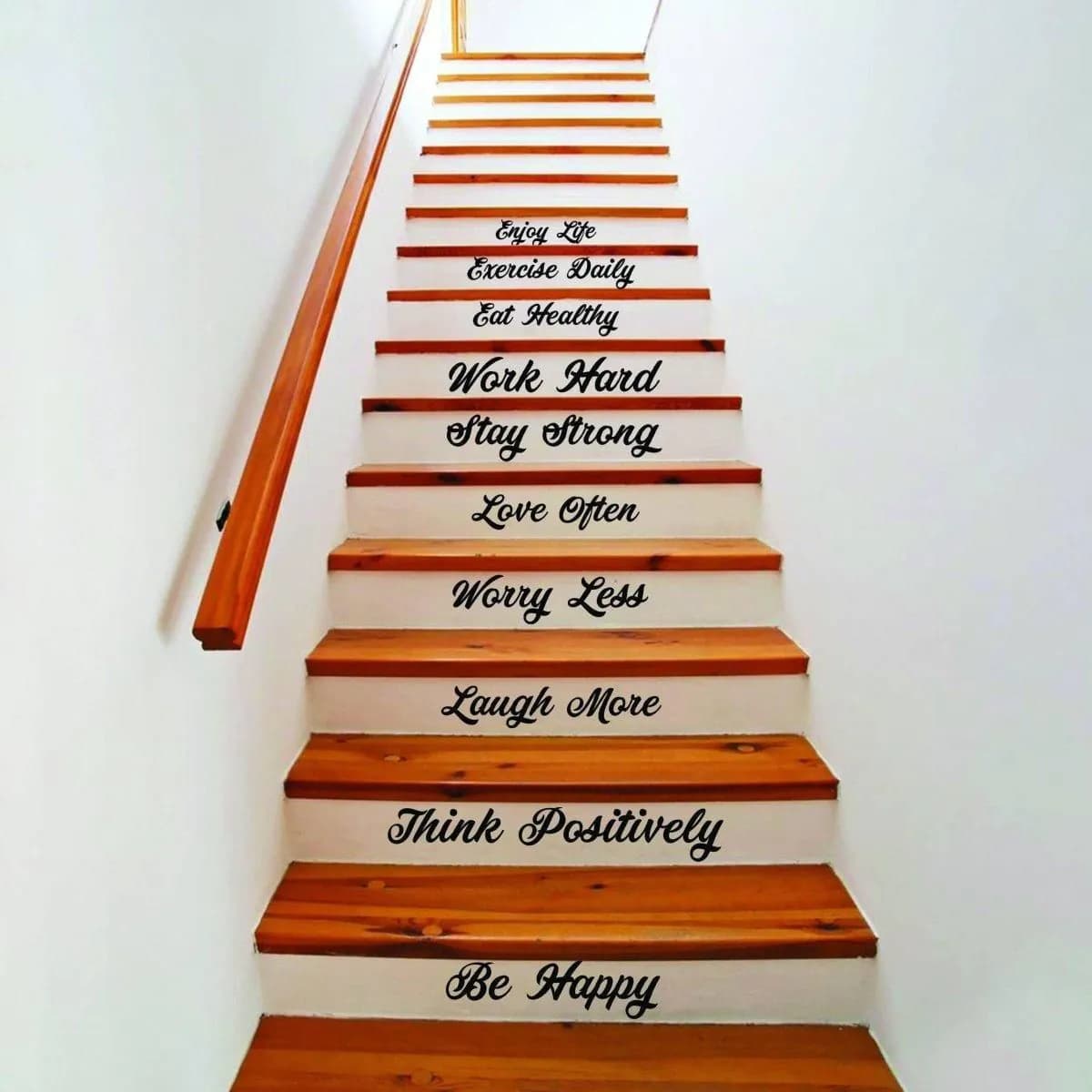 image-Vinyl Stairway Expressions Decals - Elegant Wall Art Stickers