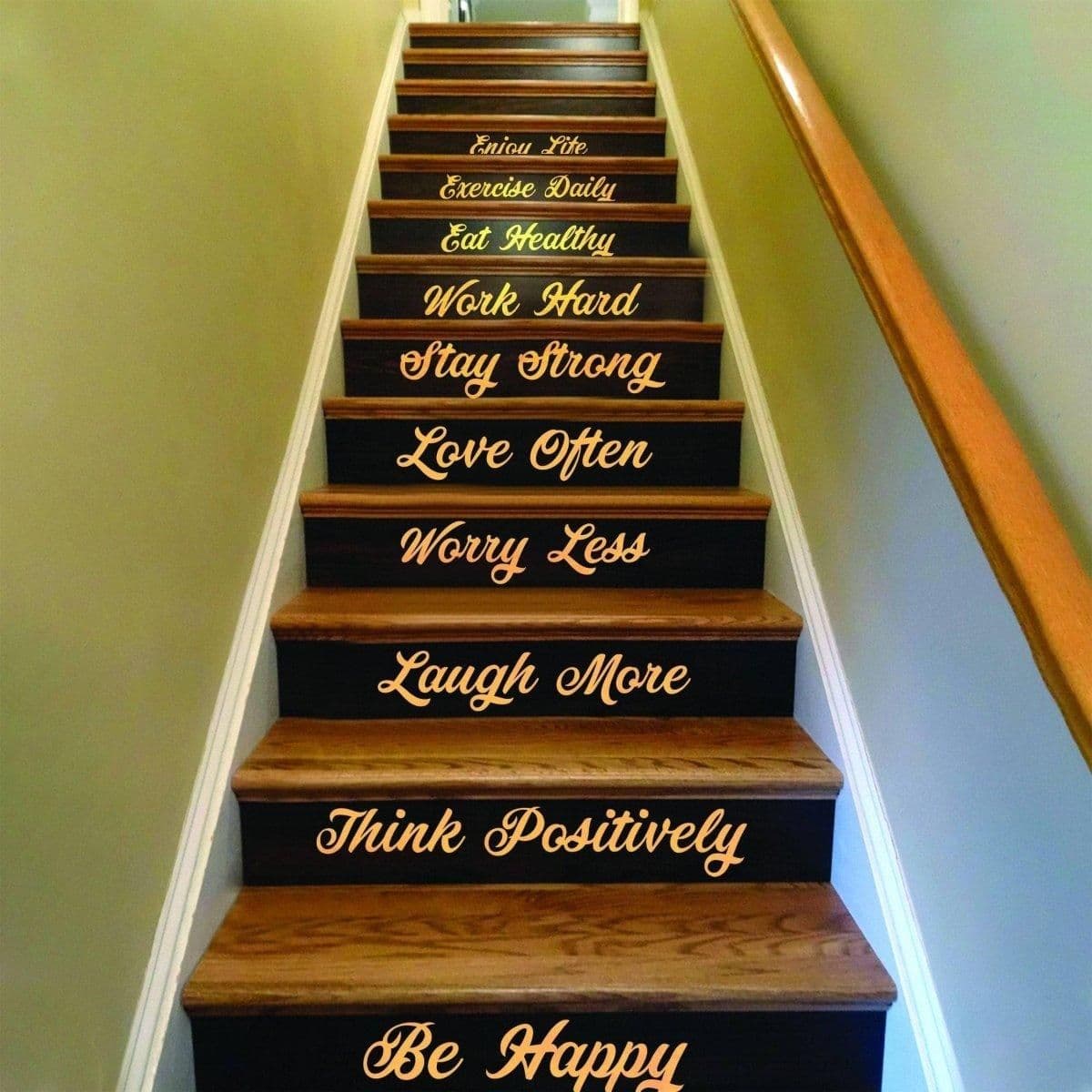image-Vinyl Stairway Expressions Decals - Elegant Wall Art Stickers