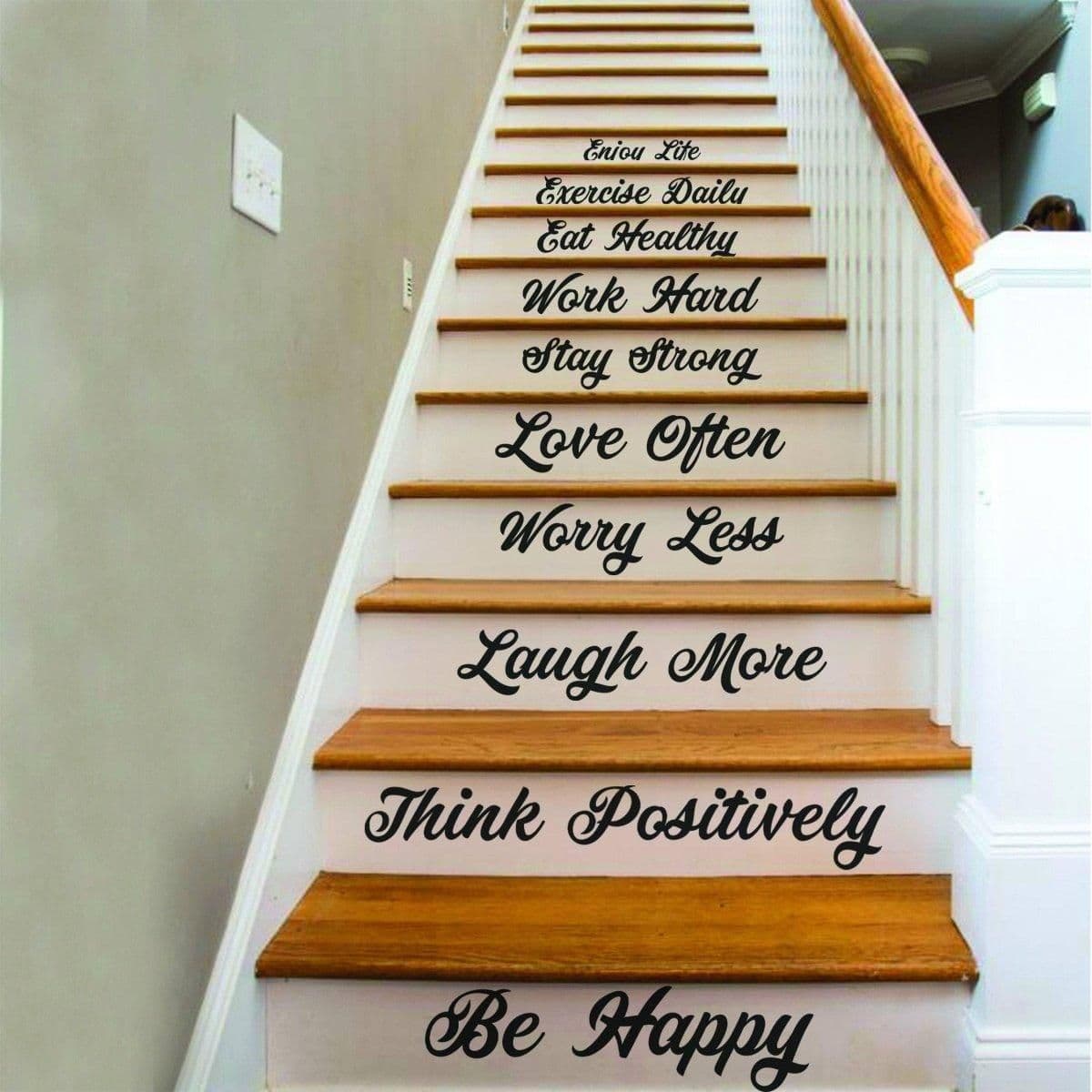 image-Vinyl Stairway Expressions Decals - Elegant Wall Art Stickers