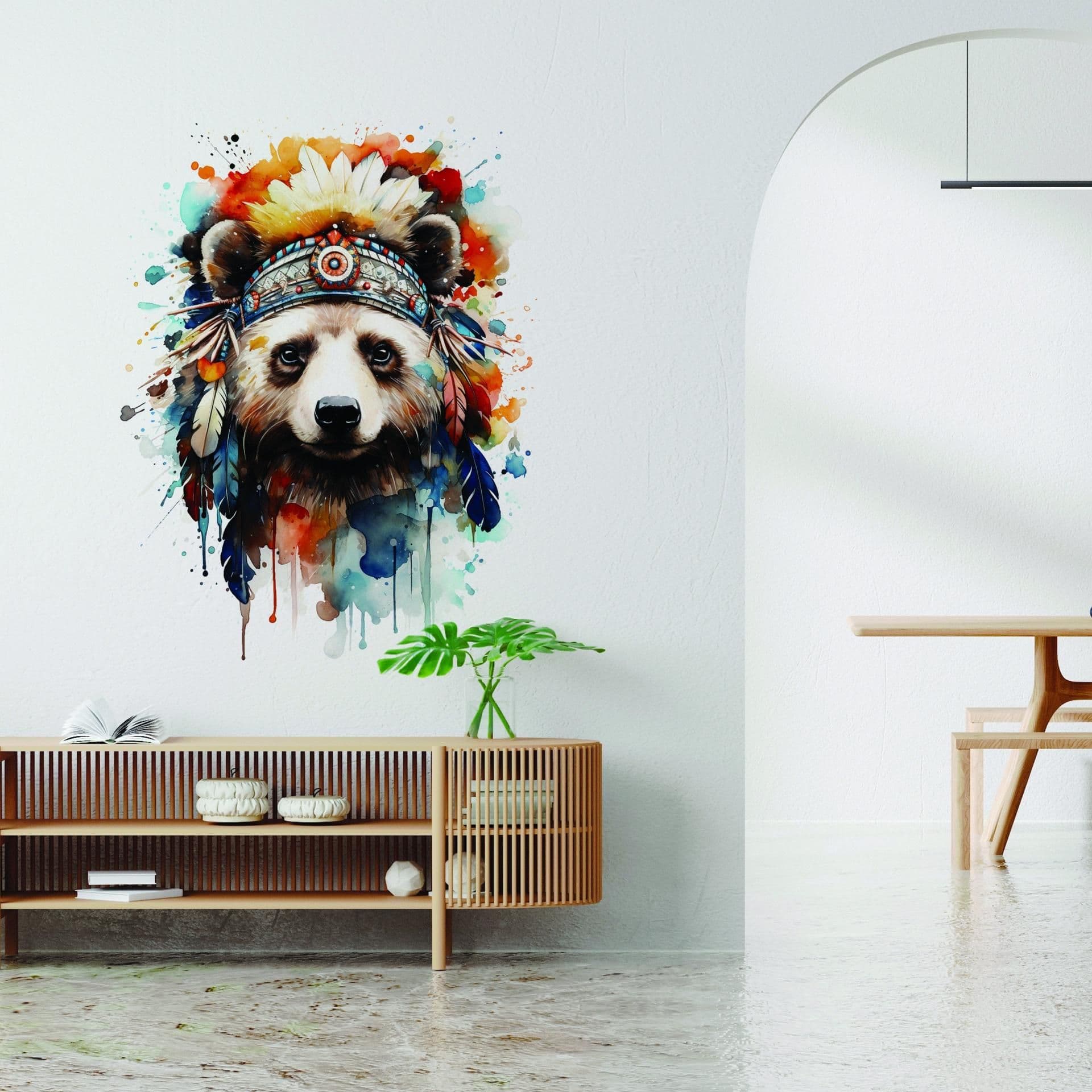 image-Safari Adventure Wall Art, Kids Room Watercolor Animal Wall Sticker Decal