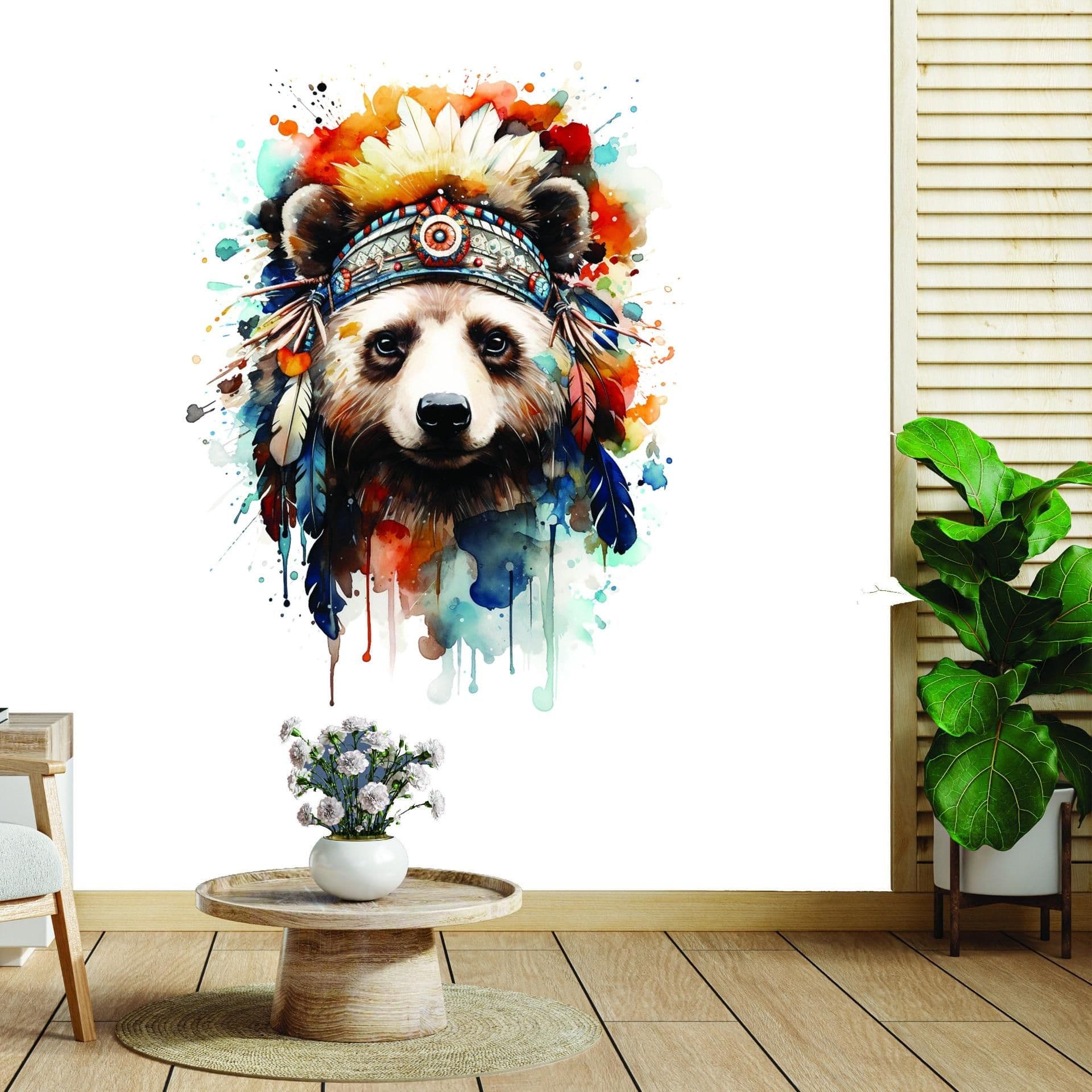 image-Safari Adventure Wall Art, Kids Room Watercolor Animal Wall Sticker Decal