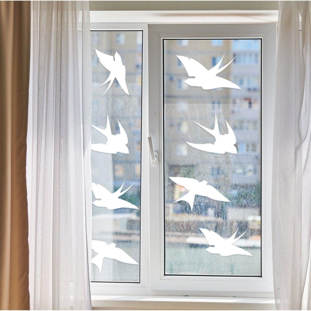 image-Bird Safety Window Decals by FeatherGuard - Collision Awareness Adhesive Stickers