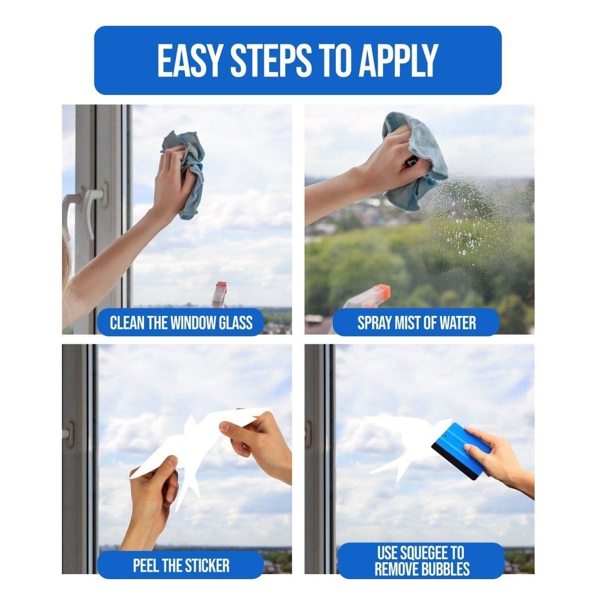 image-Bird Safety Window Decals by FeatherGuard - Collision Awareness Adhesive Stickers