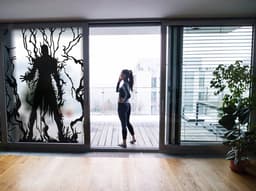 image-Gothic Enigma Window Decal: Accentuate with Mystique and Elegance Style