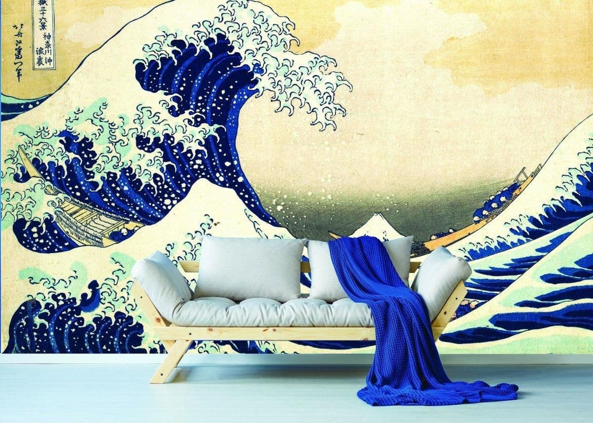 image-Ocean Serenity Wall Art Decal - Japanese Inspired Design
