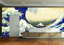 image-Ocean Serenity Wall Art Decal - Japanese Inspired Design