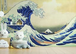 image-Ocean Serenity Wall Art Decal - Japanese Inspired Design
