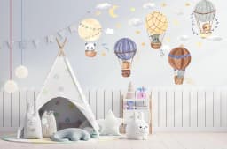 image-Adventure Sky Wall Stickers, Whimsical Atmosphere Decals for Walls