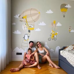 image-Adorable Animal Wall Stickers, Fauna Art Decals, Charming Creature Wall Appliques