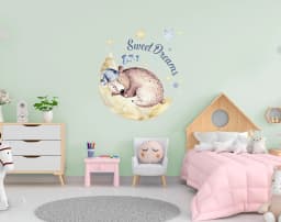 image-Adorable Infant Animal Sky Wall Decal - Creative Kids Room Mural Decoration