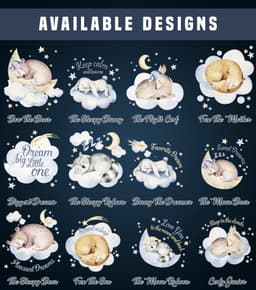 image-Adorable Infant Animal Sky Wall Decal - Creative Kids Room Mural Decoration