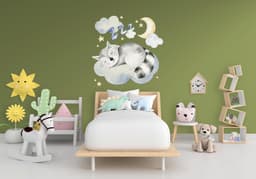 image-Adorable Infant Animal Sky Wall Decal - Creative Kids Room Mural Decoration