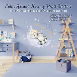 image-Dreamy Creatures Wall Sticker, Kids Room Wall Art Decal, Children's Decorative Vinyl