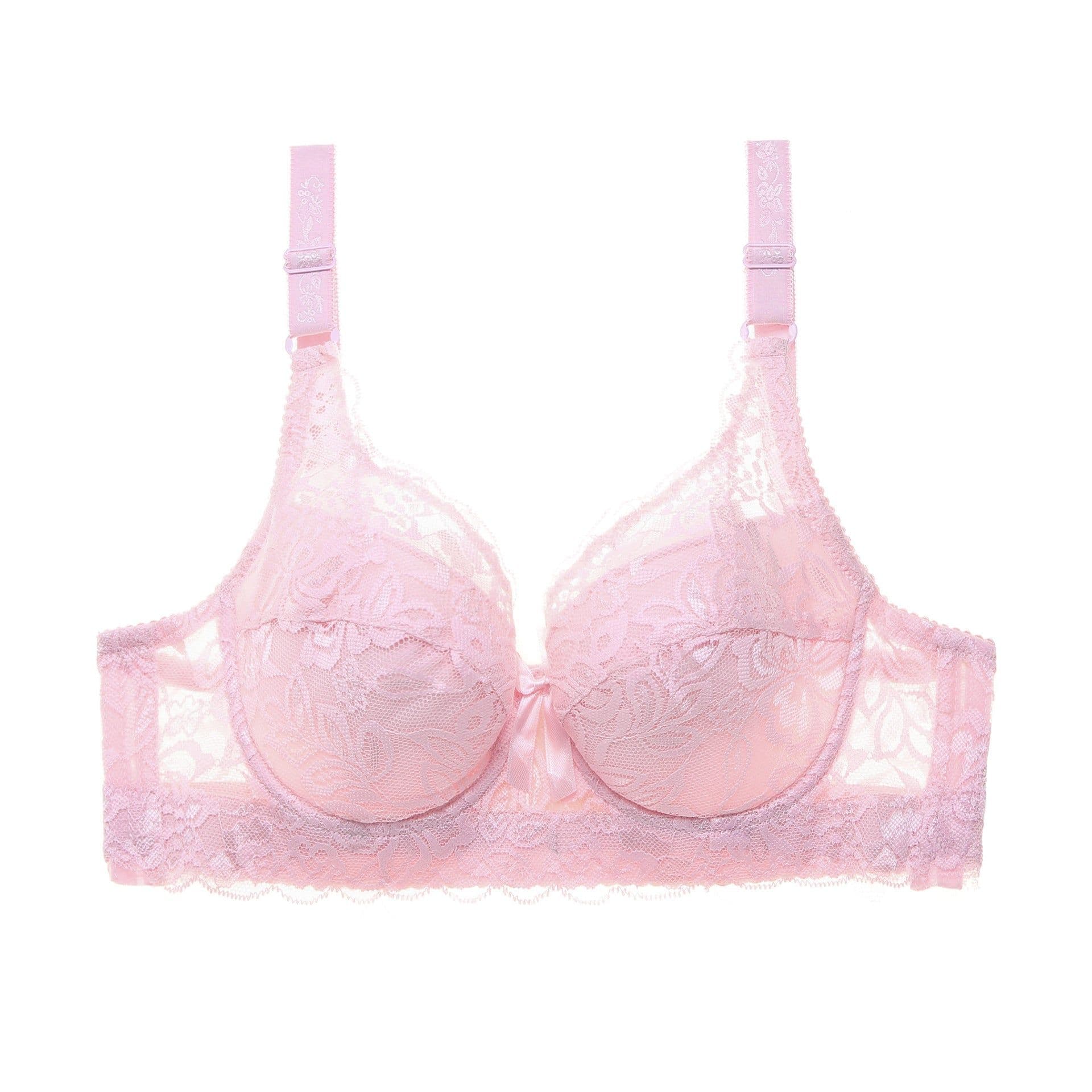 image-Women's Lace Bra - Underwired Push-Up 3/4 Cup Black