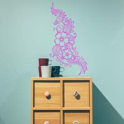 image-Henna Tattoo Wall Vinyl Sticker - Floral Flower Mandala Art Paisley Mehndi Indian Decal