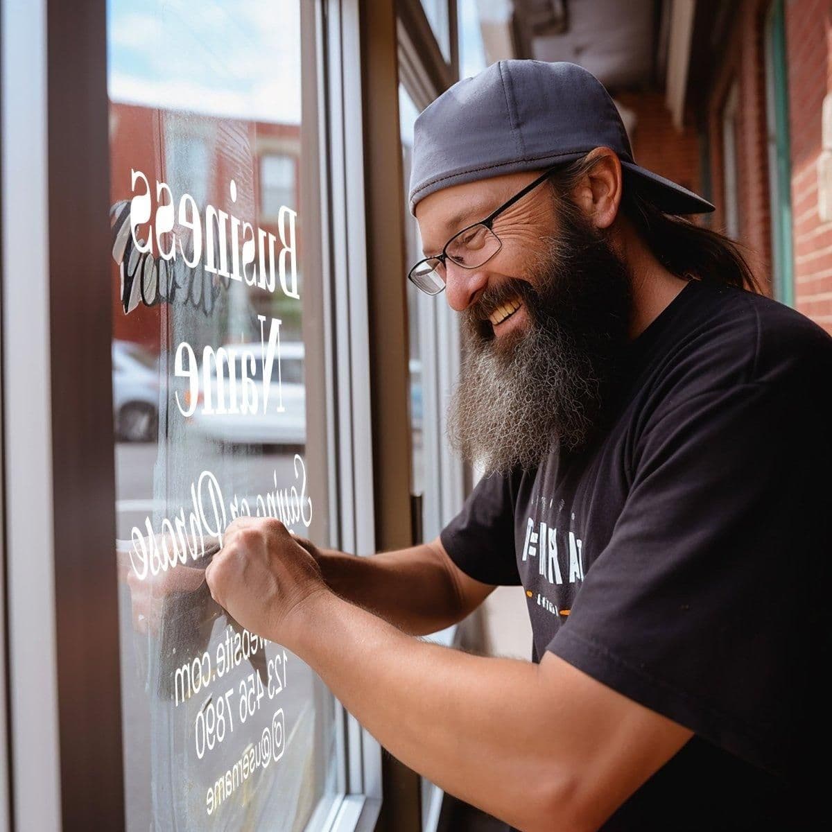 image-Personalized Storefront Business Window Decal: Customizable Style for Your Shop