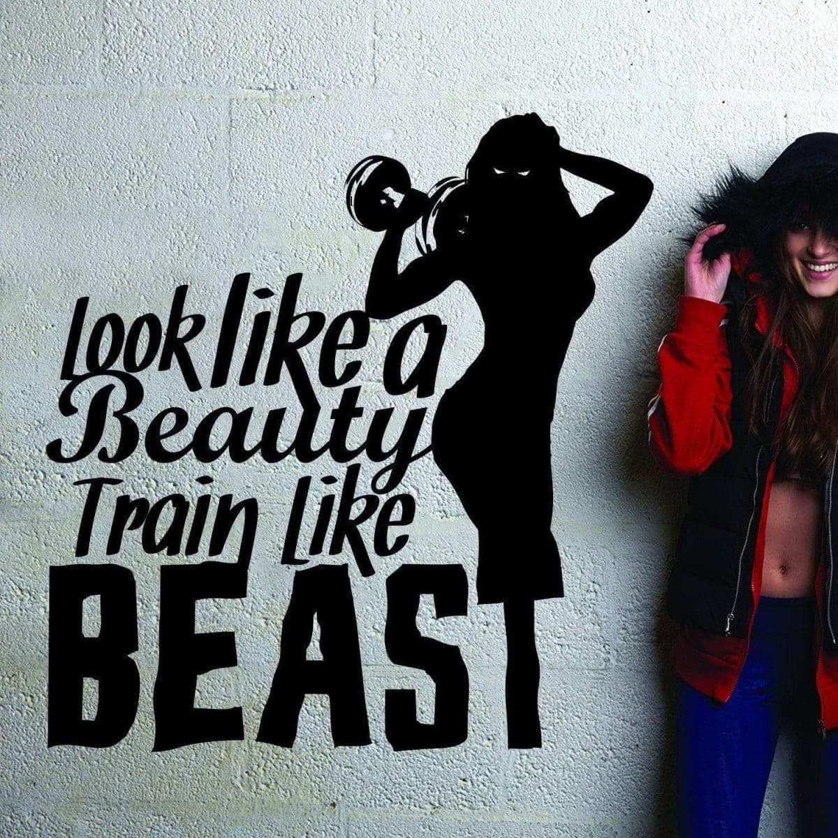 image-Motivational Exercise Wall Sticker: Activate Your Beast Mode Decal