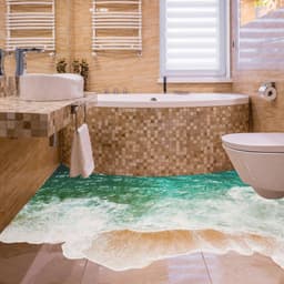 image-Underwater Oasis Themed Wall Decal Stickers for Bathroom Decoration
