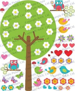 image-Vibrant Tree Wall Sticker - Playful, Colorful, Whimsy Design Decal