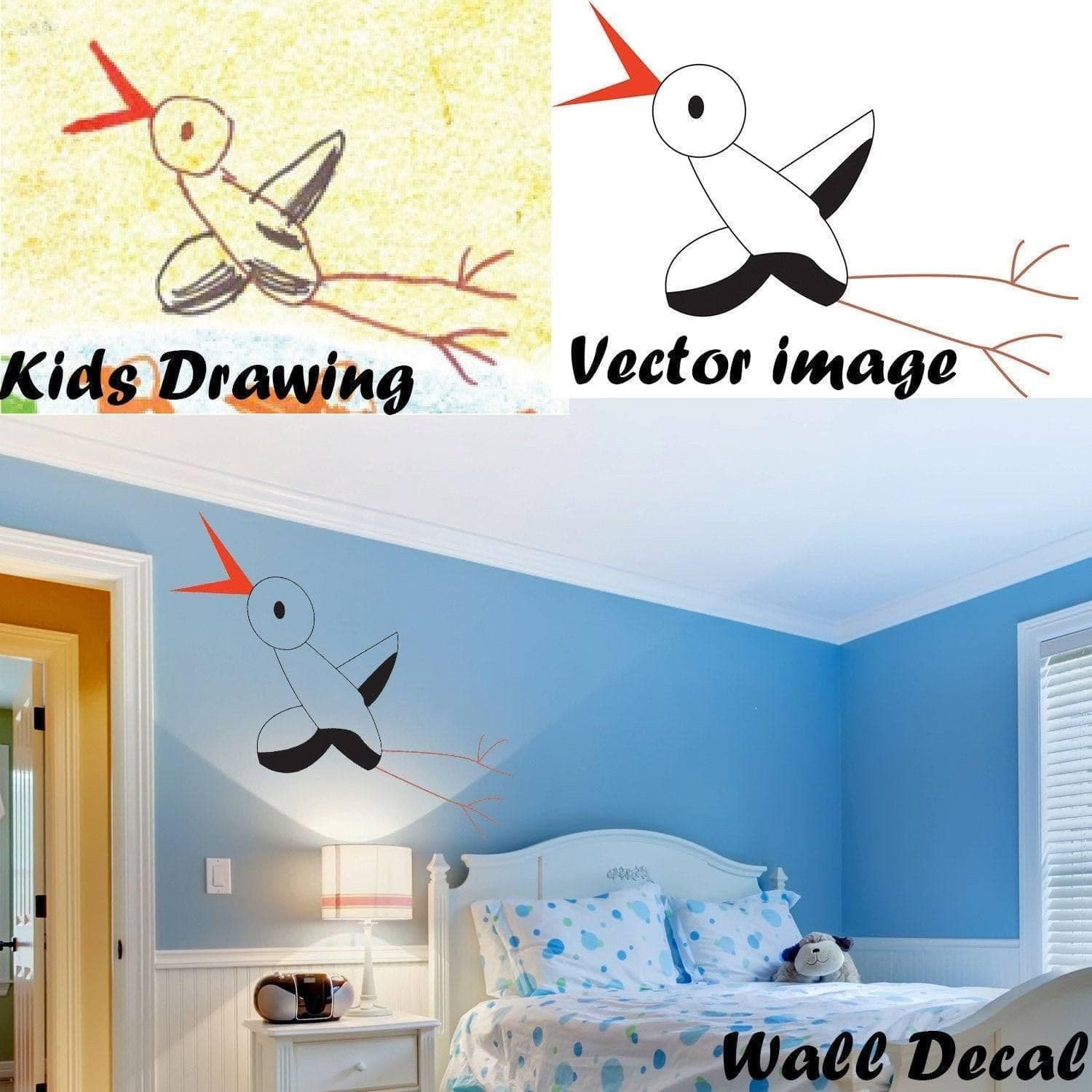 image-Personalized Custom Drawing Vinyl Stickers: Transform Your Space with Unique Art