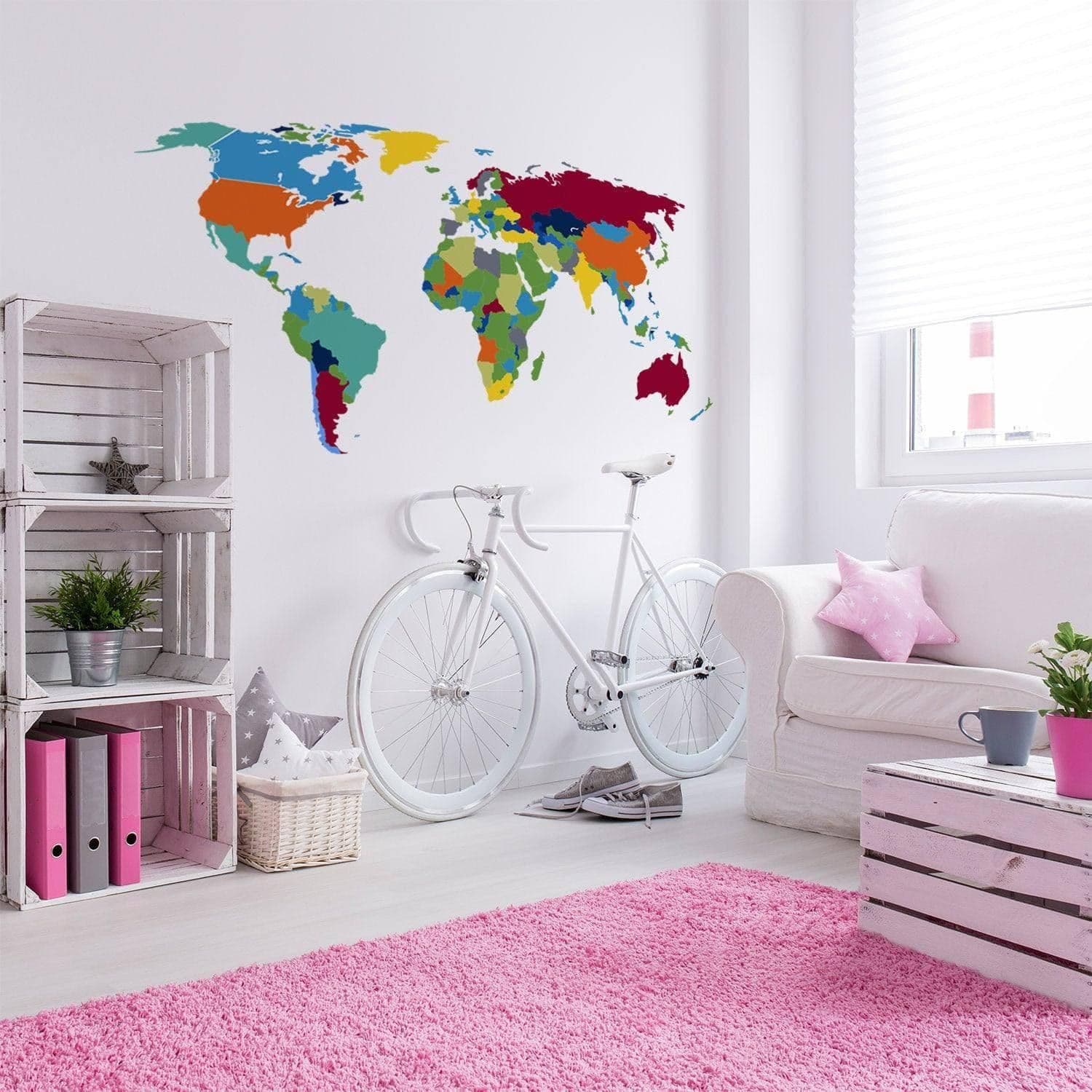 image-Global Adventure Wall Sticker - Planet Earth Geography Themed Vinyl Poster Decal