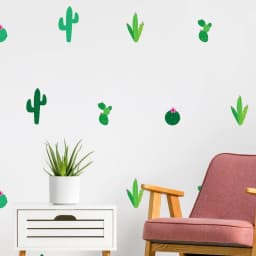 image-Cactus Oasis Vinyl Wall Decals - Transform Your Space with Nature