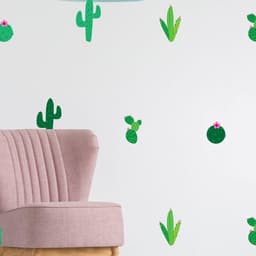 image-Cactus Oasis Vinyl Wall Decals - Transform Your Space with Nature