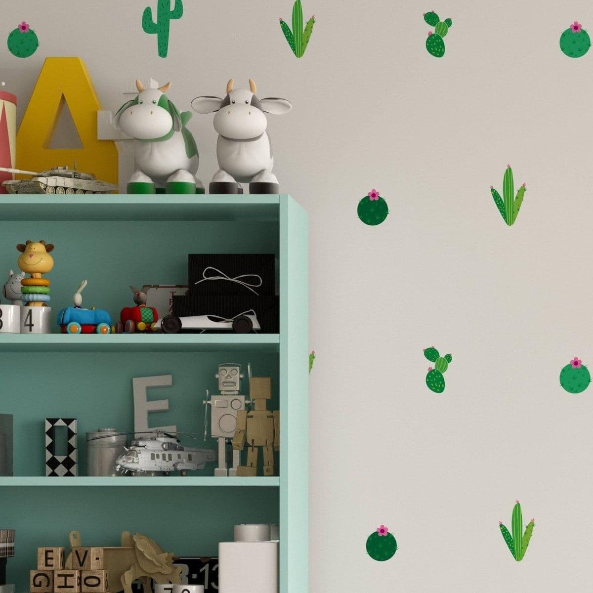 image-Cactus Oasis Vinyl Wall Decals - Transform Your Space with Nature