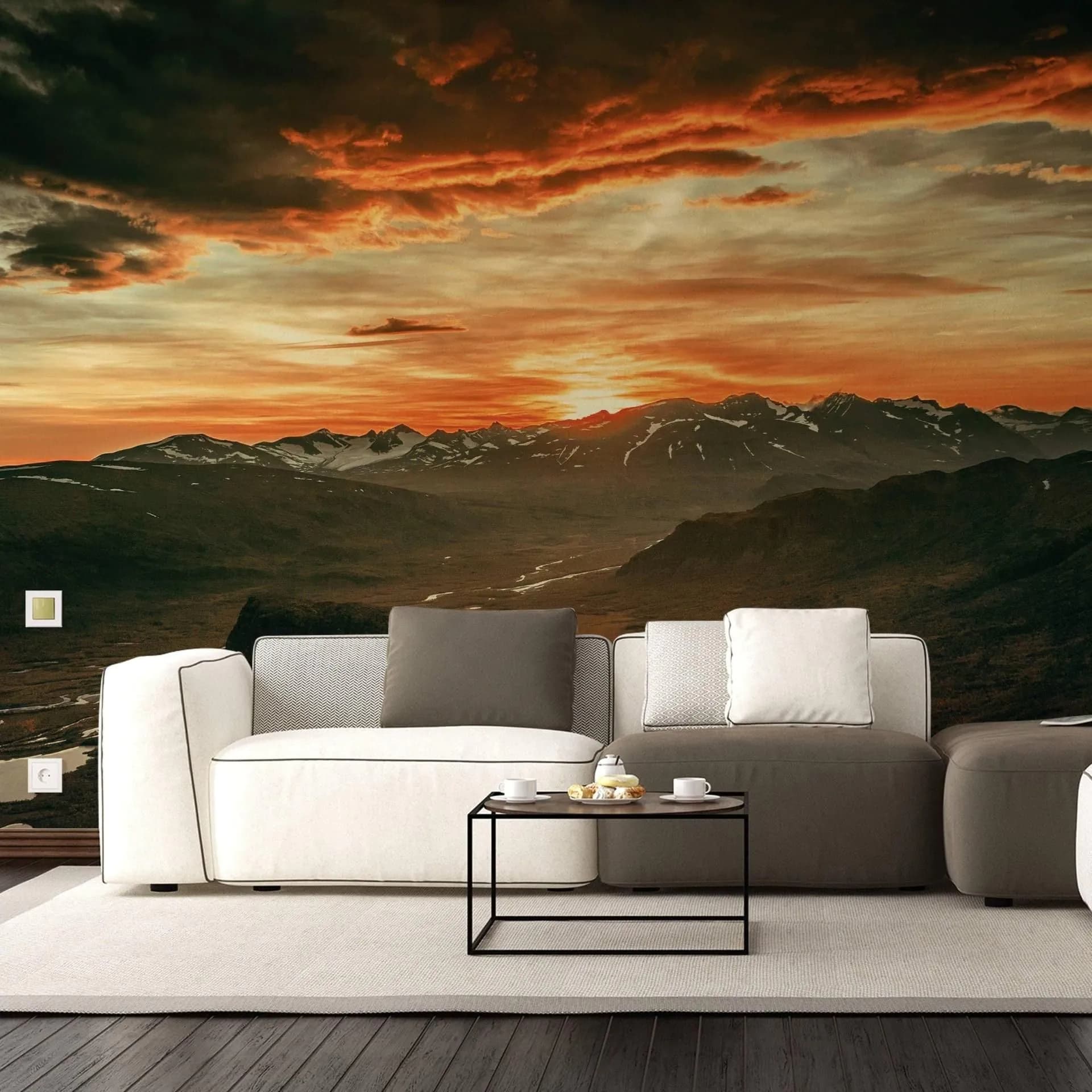 image-Nature's Symphony: Majestic Sunset Wall Stickers - Transformative Décor Decals