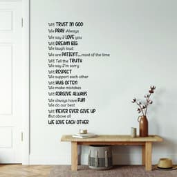 image-Inspirational Family Quote Wall Decal - Love Faith Wall Sticker Decor