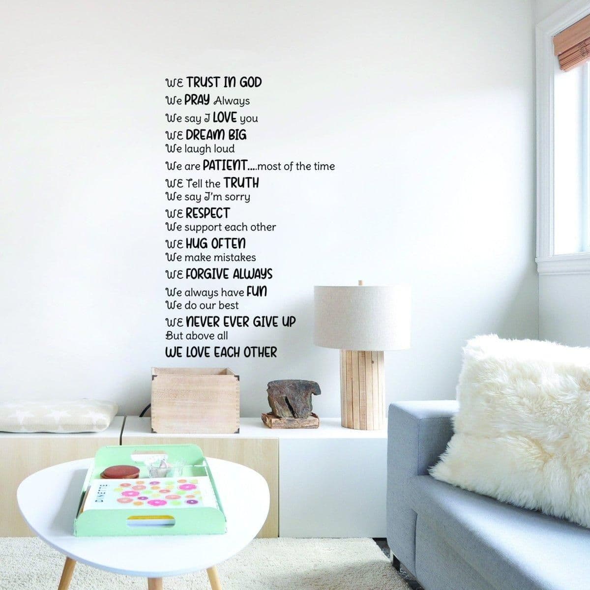 image-Inspirational Family Quote Wall Decal - Love Faith Wall Sticker Decor
