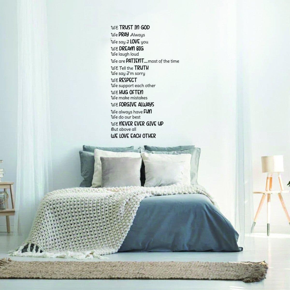 image-Inspirational Family Quote Wall Decal - Love Faith Wall Sticker Decor