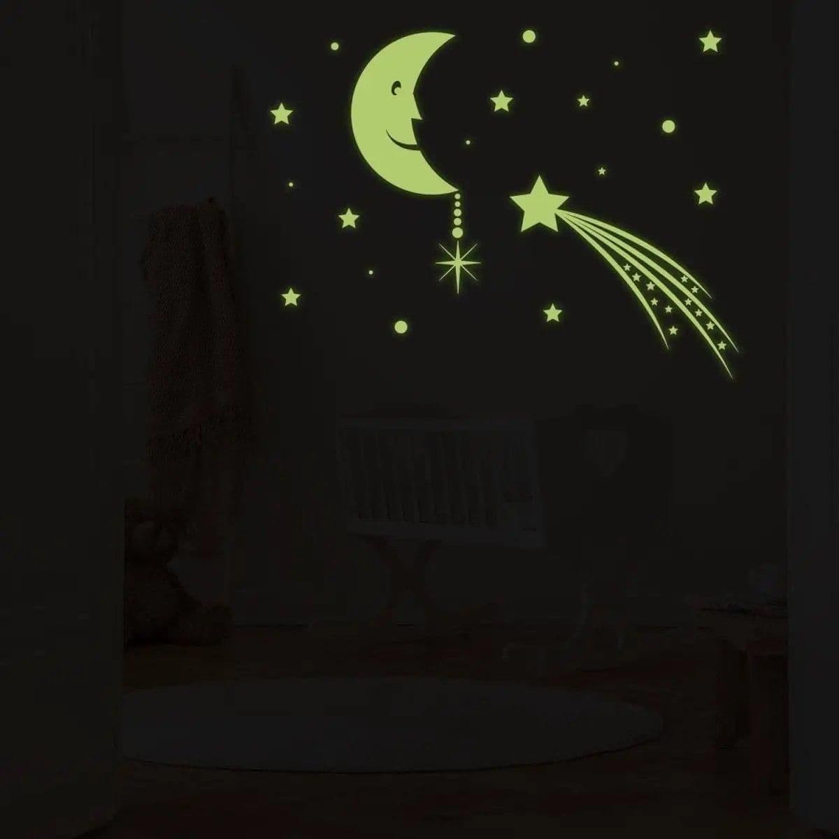 image-Glowing Starry Night Sky Wall Decals - Top-Rated Luminous Astrology Stickers for Walls