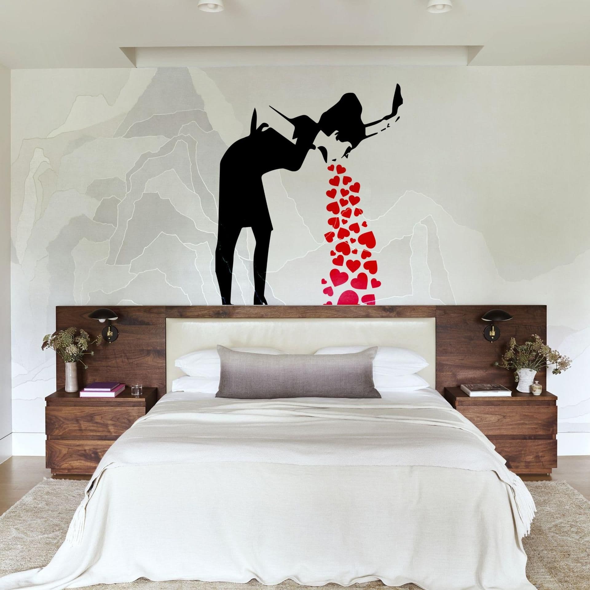 image-Street Art Style Love Sick Girl Wall Decal - Urban Vinyl Sticker Collection