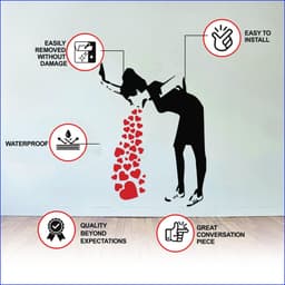 image-Street Art Style Love Sick Girl Wall Decal - Urban Vinyl Sticker Collection