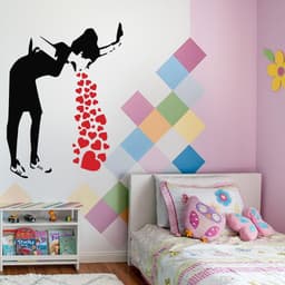 image-Street Art Style Love Sick Girl Wall Decal - Urban Vinyl Sticker Collection