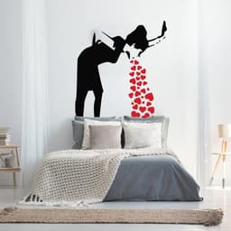 image-Street Art Style Love Sick Girl Wall Decal - Urban Vinyl Sticker Collection