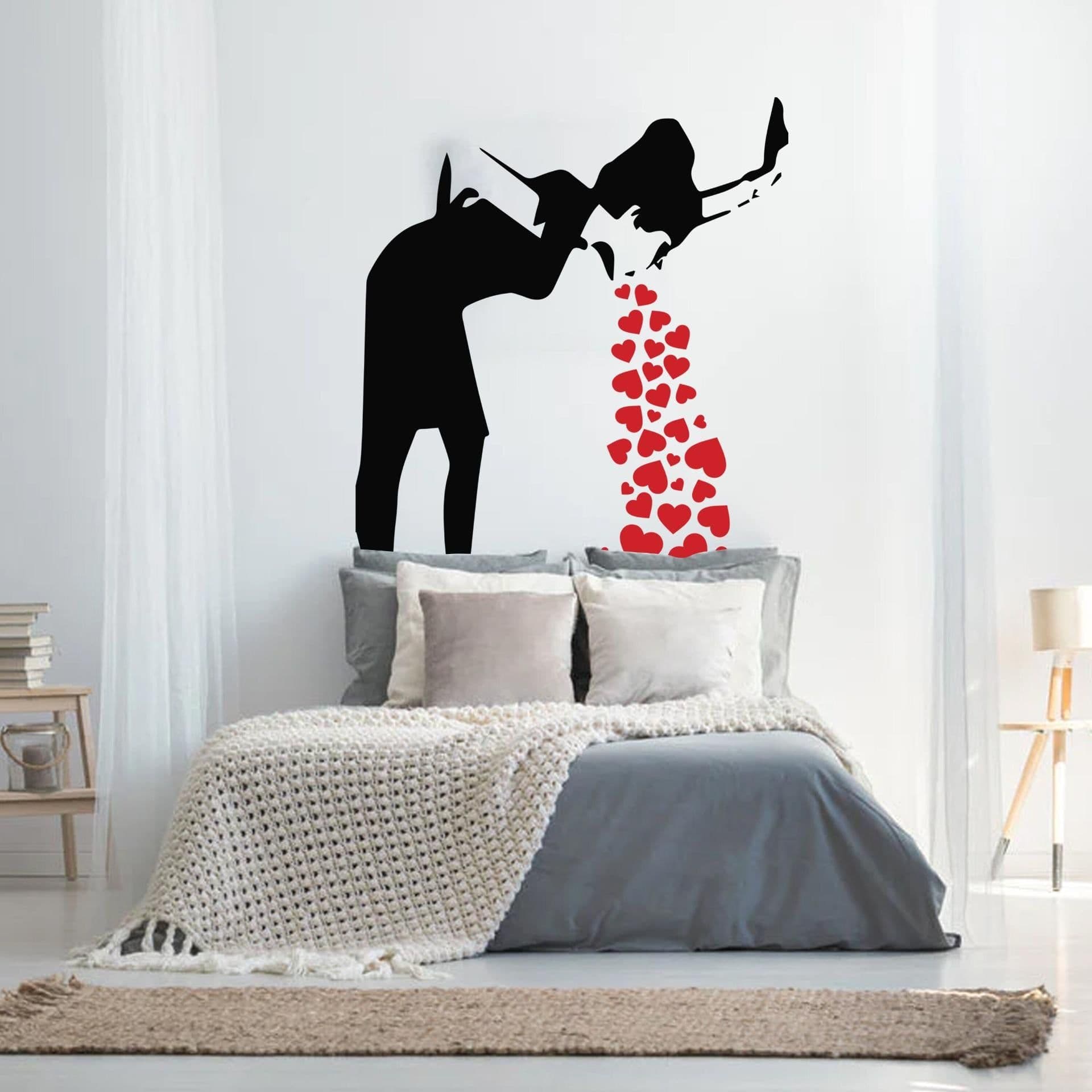 image-Street Art Style Love Sick Girl Wall Decal - Urban Vinyl Sticker Collection