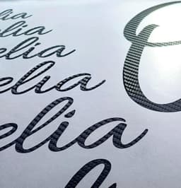 image-Personalized Carbon Fiber Letter Stickers, Custom Monogram Decals