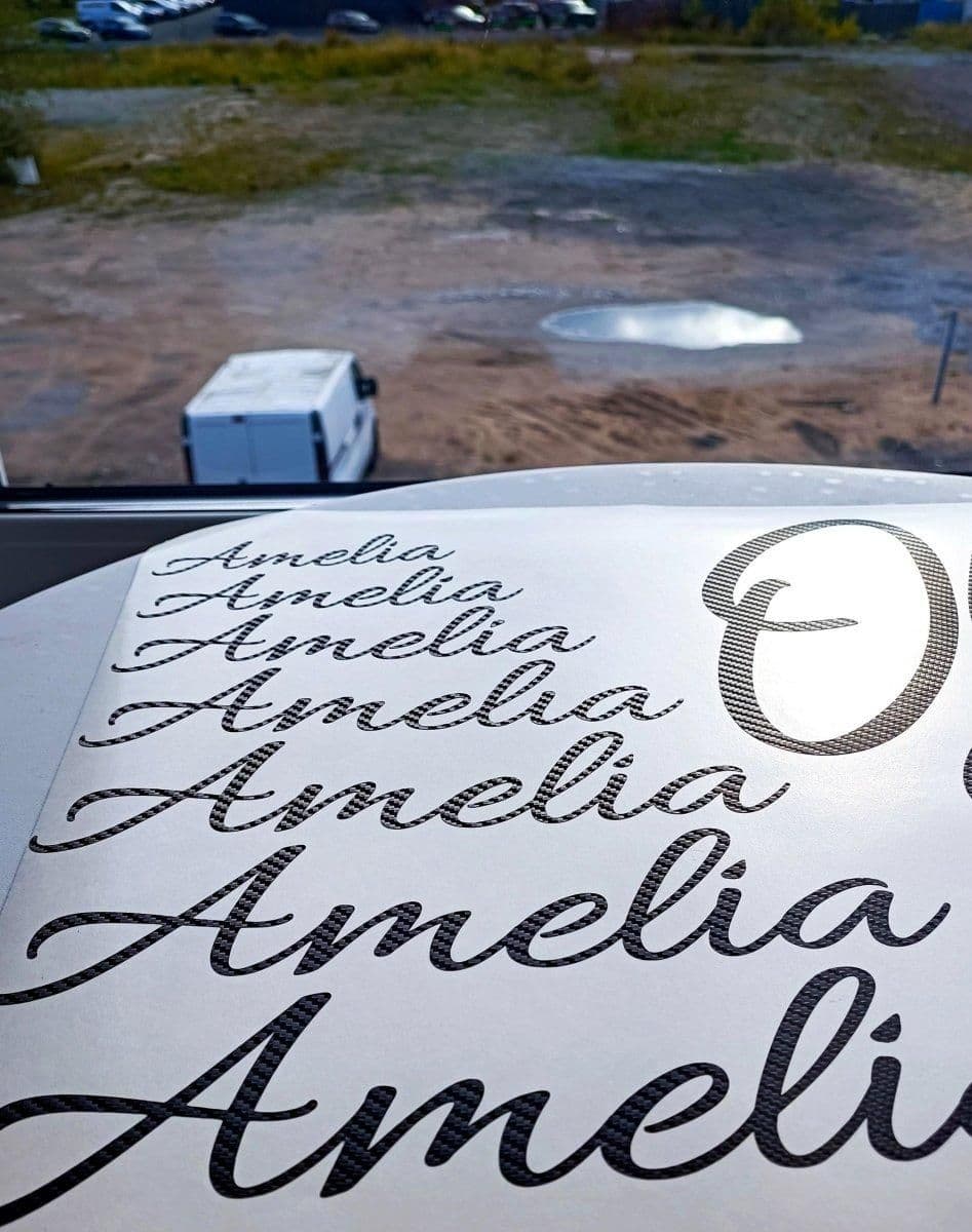 image-Personalized Carbon Fiber Letter Stickers, Custom Monogram Decals